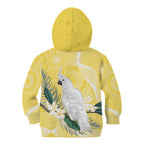Australia Cacatua Galerita Kid Hoodie Sulphur-Crested Cockatoo - Aboriginal Art
