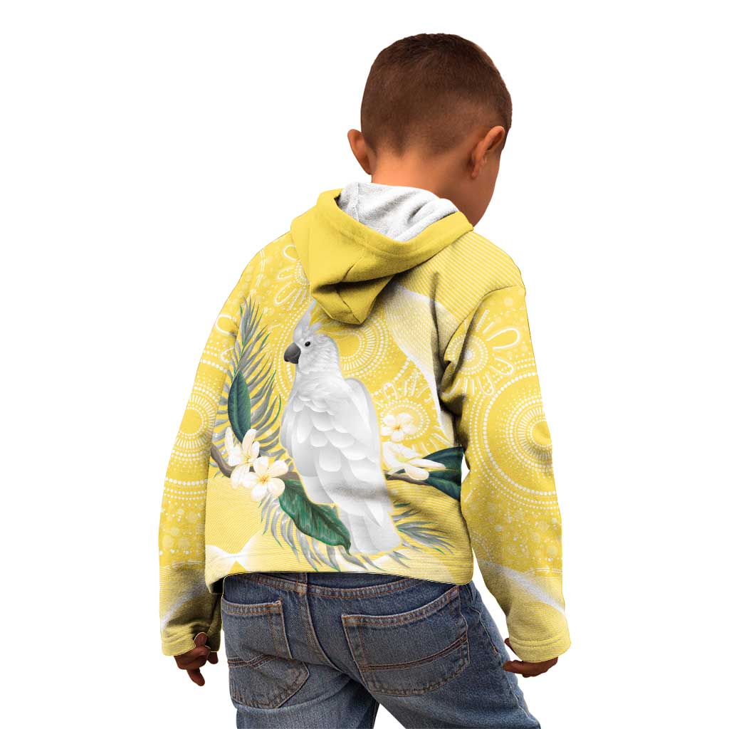 Australia Cacatua Galerita Kid Hoodie Sulphur-Crested Cockatoo - Aboriginal Art