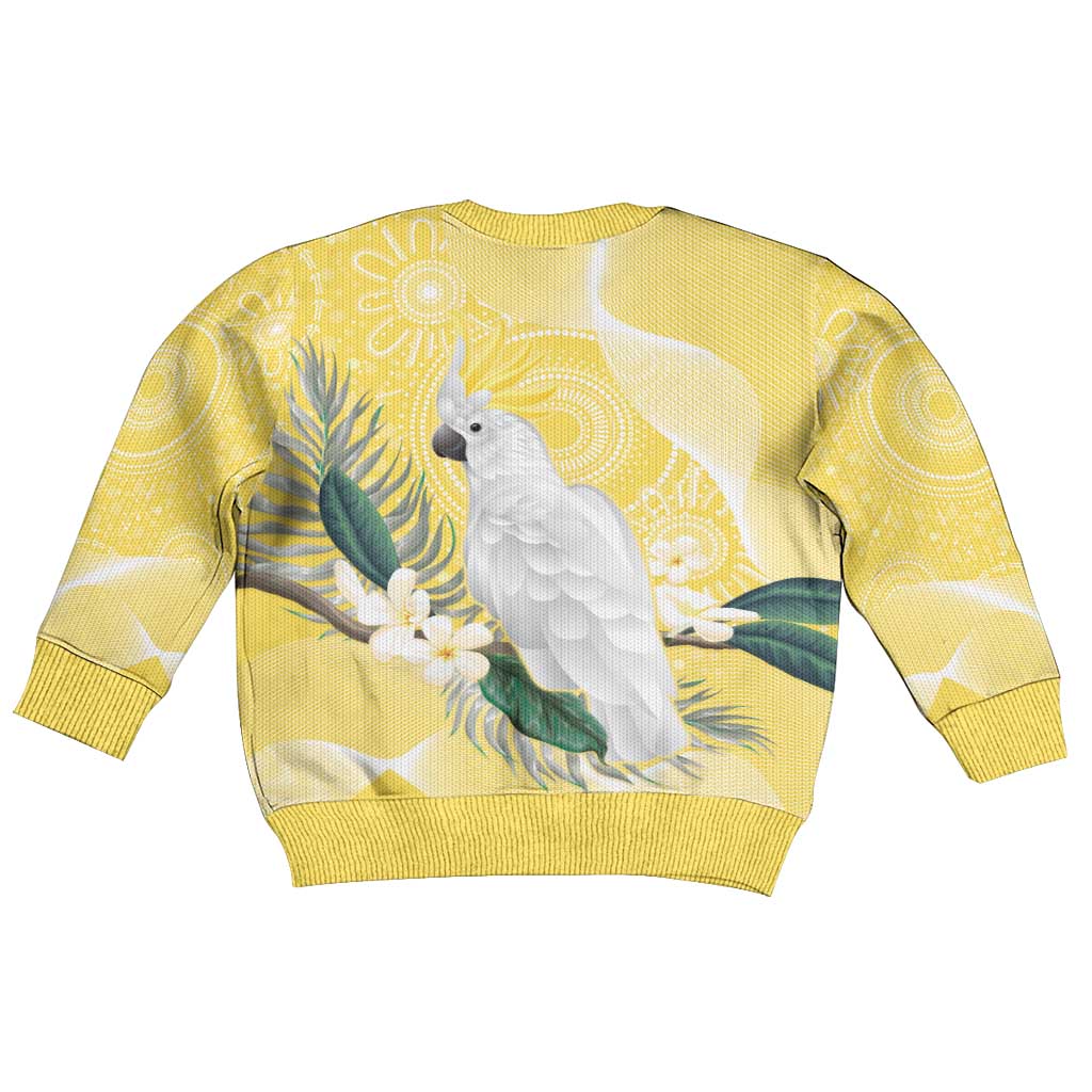 Australia Cacatua Galerita Kid Ugly Christmas Sweater Sulphur-Crested Cockatoo - Aboriginal Art