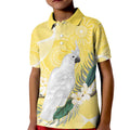 Australia Cacatua Galerita Kid Polo Shirt Sulphur-Crested Cockatoo - Aboriginal Art