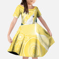 Australia Cacatua Galerita Kid Short Sleeve Dress Sulphur-Crested Cockatoo - Aboriginal Art