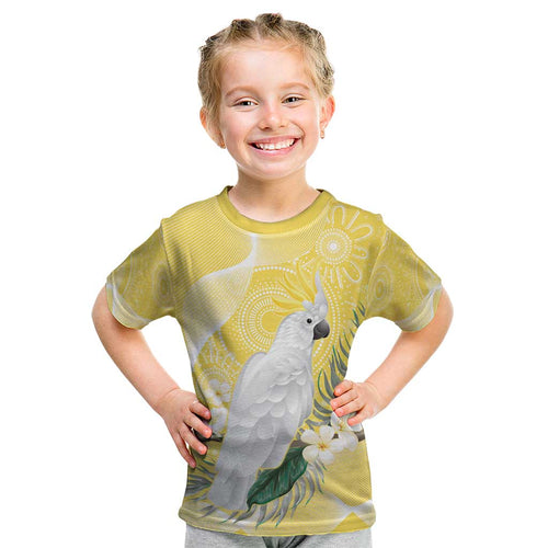 Australia Cacatua Galerita Kid T Shirt Sulphur-Crested Cockatoo - Aboriginal Art