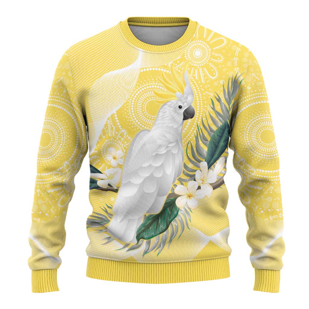 Australia Cacatua Galerita Ugly Christmas Sweater Sulphur-Crested Cockatoo - Aboriginal Art
