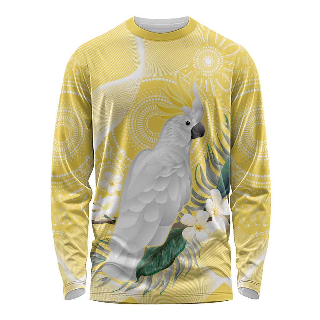 Australia Cacatua Galerita Long Sleeve Shirt Sulphur-Crested Cockatoo - Aboriginal Art