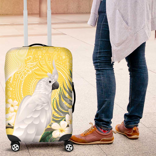Australia Cacatua Galerita Luggage Cover Sulphur-Crested Cockatoo - Aboriginal Art