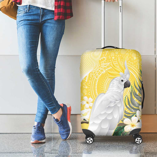 Australia Cacatua Galerita Luggage Cover Sulphur-Crested Cockatoo - Aboriginal Art