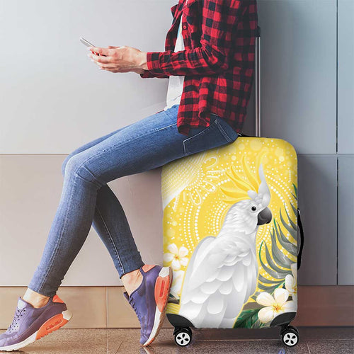 Australia Cacatua Galerita Luggage Cover Sulphur-Crested Cockatoo - Aboriginal Art