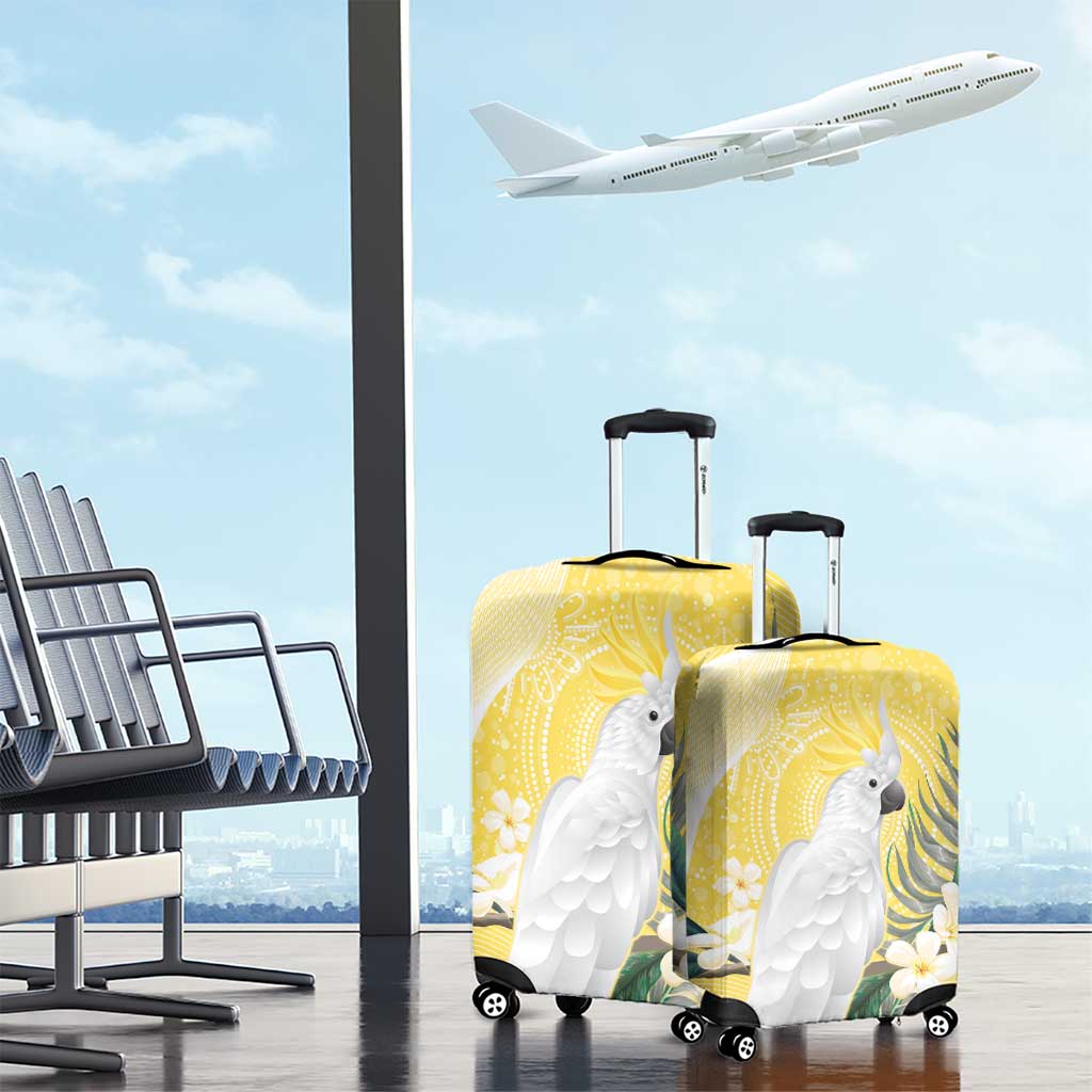 Australia Cacatua Galerita Luggage Cover Sulphur-Crested Cockatoo - Aboriginal Art