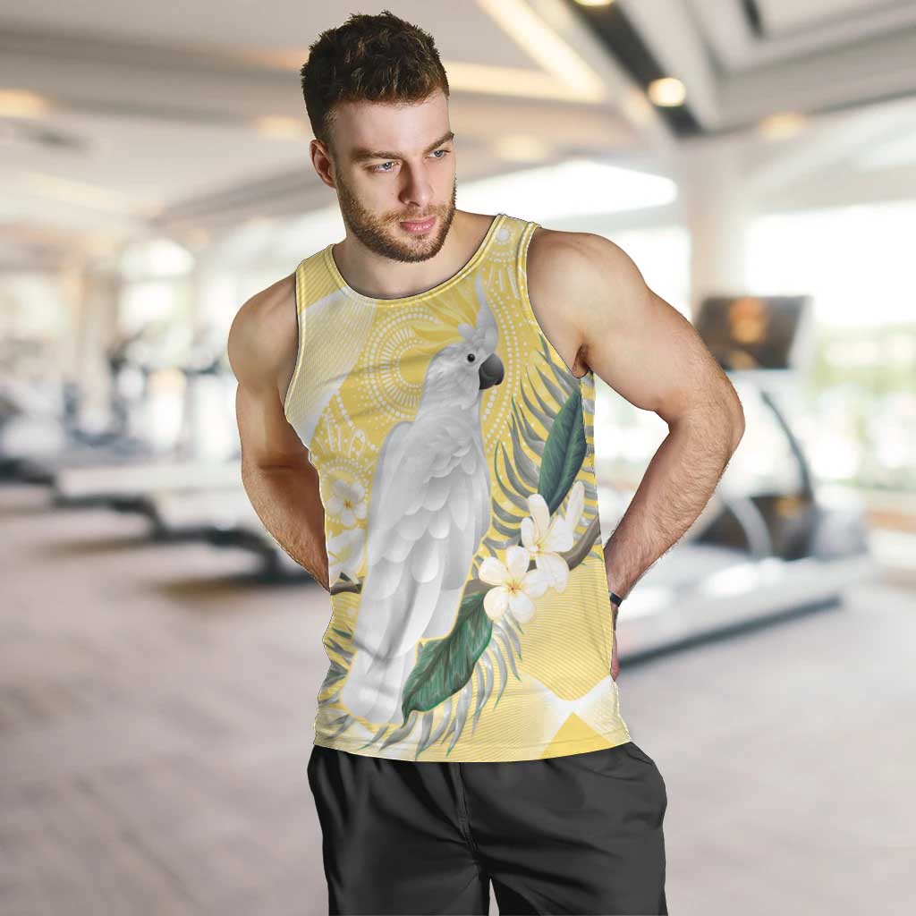 Australia Cacatua Galerita Men Tank Top Sulphur-Crested Cockatoo - Aboriginal Art