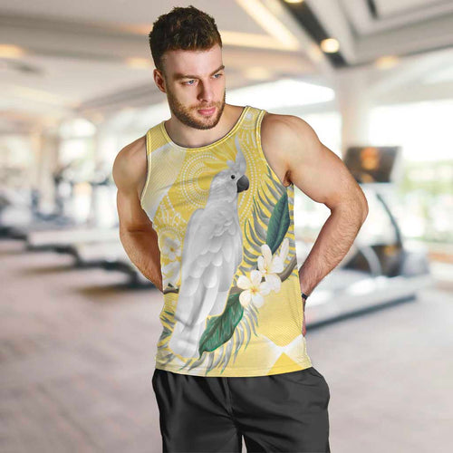 Australia Cacatua Galerita Men Tank Top Sulphur-Crested Cockatoo - Aboriginal Art