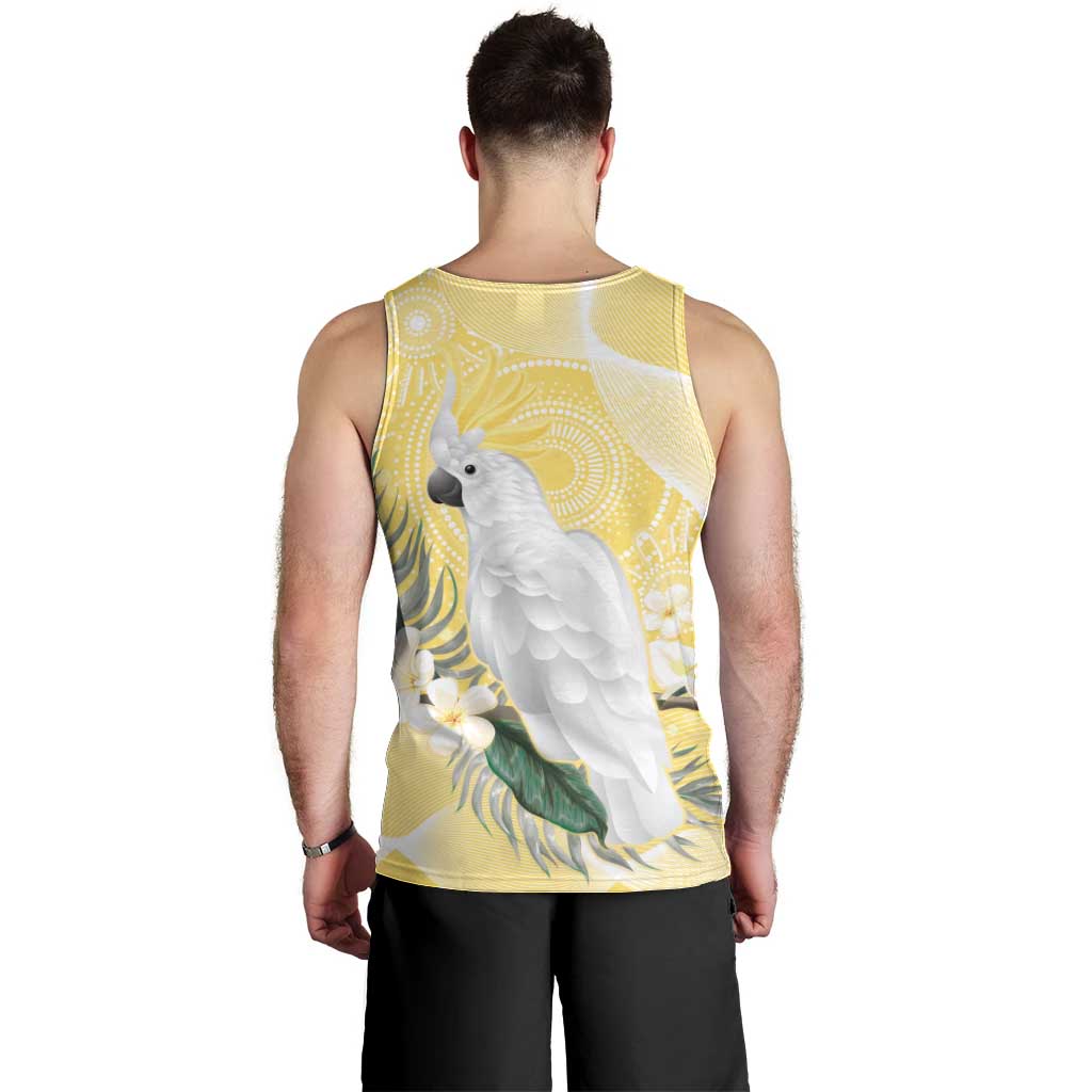 Australia Cacatua Galerita Men Tank Top Sulphur-Crested Cockatoo - Aboriginal Art