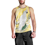 Australia Cacatua Galerita Men Tank Top Sulphur-Crested Cockatoo - Aboriginal Art
