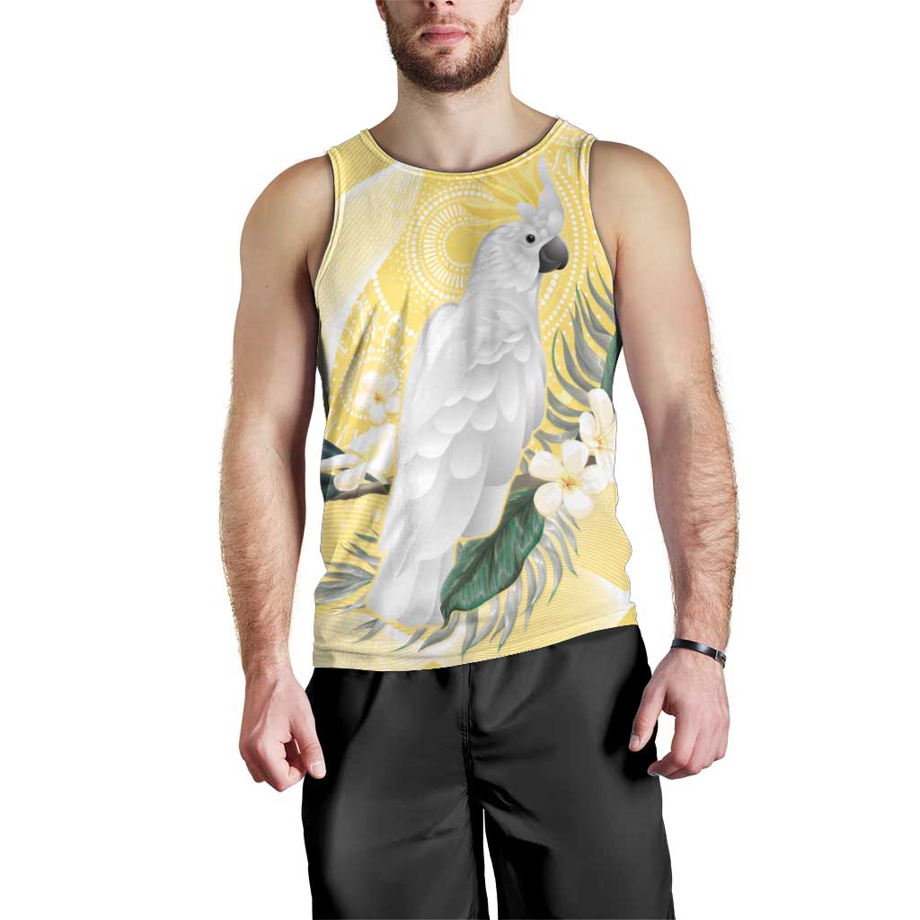 Australia Cacatua Galerita Men Tank Top Sulphur-Crested Cockatoo - Aboriginal Art