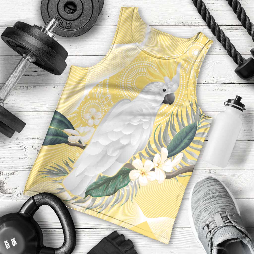 Australia Cacatua Galerita Men Tank Top Sulphur-Crested Cockatoo - Aboriginal Art