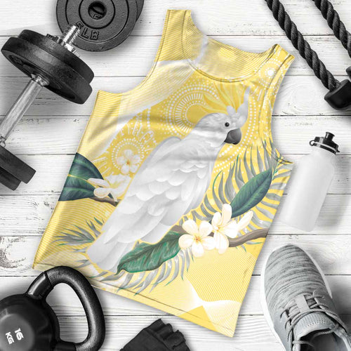 Australia Cacatua Galerita Men Tank Top Sulphur-Crested Cockatoo - Aboriginal Art