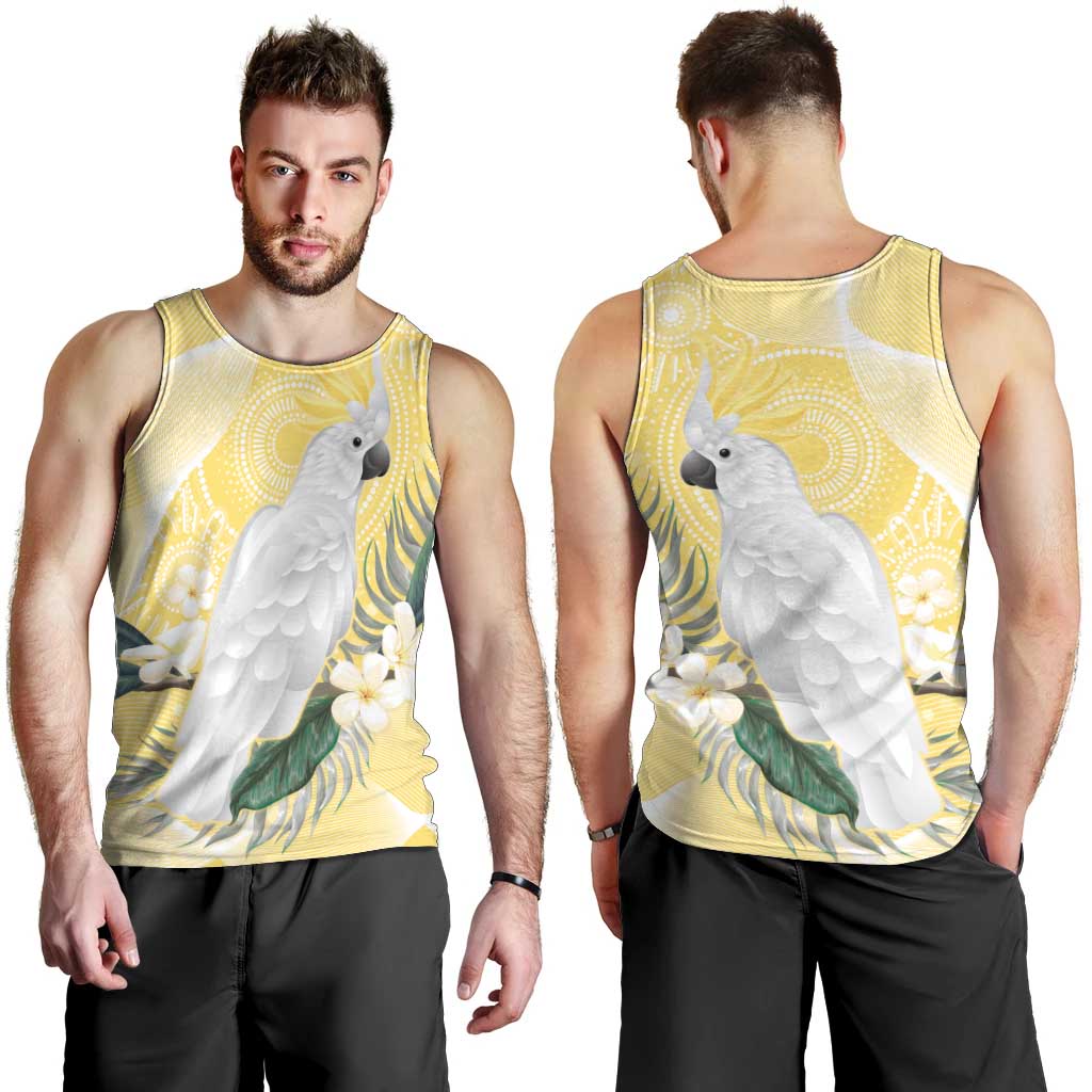 Australia Cacatua Galerita Men Tank Top Sulphur-Crested Cockatoo - Aboriginal Art
