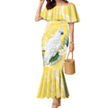 Australia Cacatua Galerita Mermaid Dress Sulphur-Crested Cockatoo - Aboriginal Art