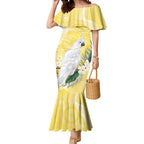 Australia Cacatua Galerita Mermaid Dress Sulphur-Crested Cockatoo - Aboriginal Art