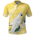 Australia Cacatua Galerita Polo Shirt Sulphur-Crested Cockatoo - Aboriginal Art