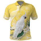 Australia Cacatua Galerita Polo Shirt Sulphur-Crested Cockatoo - Aboriginal Art