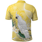 Australia Cacatua Galerita Polo Shirt Sulphur-Crested Cockatoo - Aboriginal Art