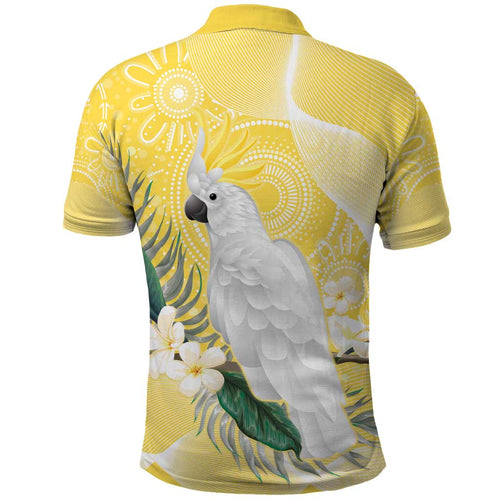 Australia Cacatua Galerita Polo Shirt Sulphur-Crested Cockatoo - Aboriginal Art