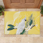 Australia Cacatua Galerita Rubber Doormat Sulphur-Crested Cockatoo - Aboriginal Art