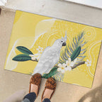 Australia Cacatua Galerita Rubber Doormat Sulphur-Crested Cockatoo - Aboriginal Art