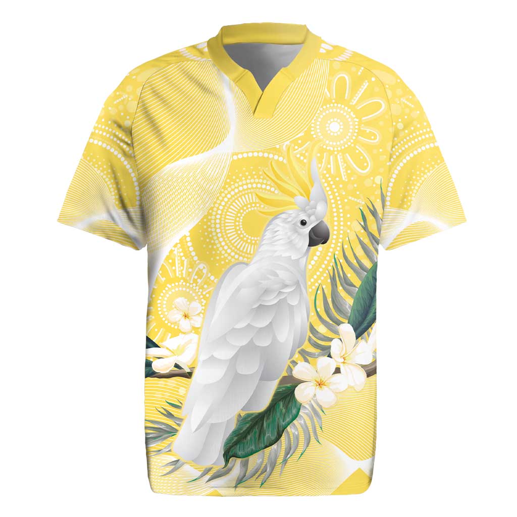 Australia Cacatua Galerita Rugby Jersey Sulphur-Crested Cockatoo - Aboriginal Art