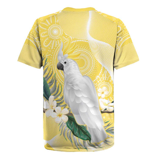 Australia Cacatua Galerita Rugby Jersey Sulphur-Crested Cockatoo - Aboriginal Art
