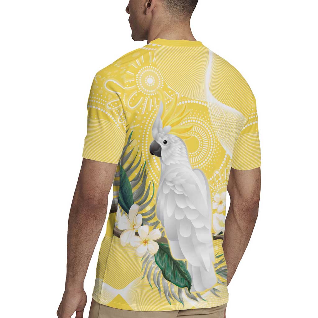 Australia Cacatua Galerita Rugby Jersey Sulphur-Crested Cockatoo - Aboriginal Art