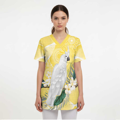 Australia Cacatua Galerita Scrub Top Sulphur-Crested Cockatoo - Aboriginal Art - Aussie Hoodie