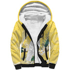 Australia Cacatua Galerita Sherpa Hoodie Sulphur-Crested Cockatoo - Aboriginal Art