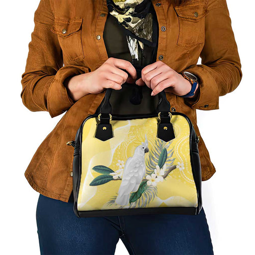 Australia Cacatua Galerita Shoulder Handbag Sulphur-Crested Cockatoo - Aboriginal Art