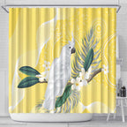 Australia Cacatua Galerita Shower Curtain Sulphur-Crested Cockatoo - Aboriginal Art