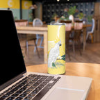 Australia Cacatua Galerita Skinny Tumbler Sulphur-Crested Cockatoo - Aboriginal Art
