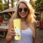 Australia Cacatua Galerita Skinny Tumbler Sulphur-Crested Cockatoo - Aboriginal Art