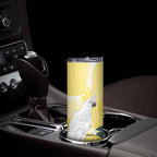 Australia Cacatua Galerita Skinny Tumbler Sulphur-Crested Cockatoo - Aboriginal Art