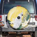 Australia Cacatua Galerita Spare Tire Cover Sulphur-Crested Cockatoo - Aboriginal Art