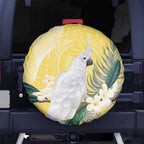 Australia Cacatua Galerita Spare Tire Cover Sulphur-Crested Cockatoo - Aboriginal Art