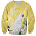 Australia Cacatua Galerita Sweatshirt Sulphur-Crested Cockatoo - Aboriginal Art