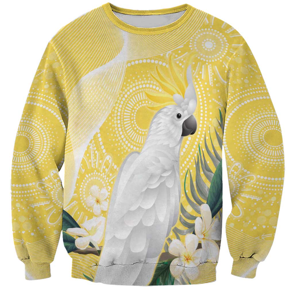 Australia Cacatua Galerita Sweatshirt Sulphur-Crested Cockatoo - Aboriginal Art