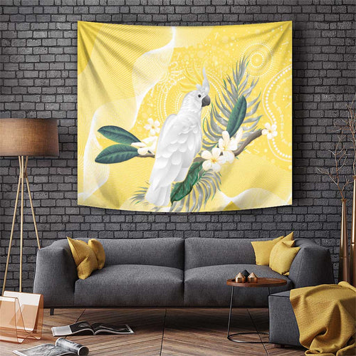 Australia Cacatua Galerita Tapestry Sulphur-Crested Cockatoo - Aboriginal Art