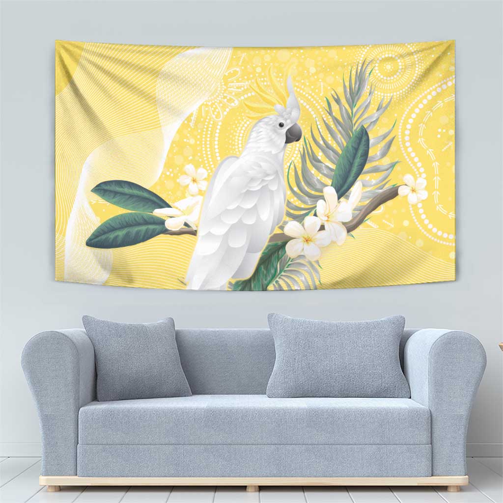 Australia Cacatua Galerita Tapestry Sulphur-Crested Cockatoo - Aboriginal Art