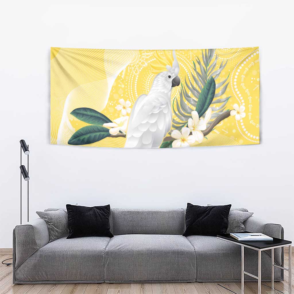 Australia Cacatua Galerita Tapestry Sulphur-Crested Cockatoo - Aboriginal Art