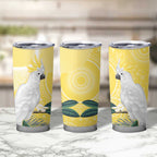 Australia Cacatua Galerita Tumbler Cup Sulphur-Crested Cockatoo - Aboriginal Art