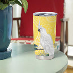 Australia Cacatua Galerita Tumbler Cup Sulphur-Crested Cockatoo - Aboriginal Art