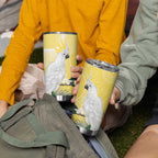 Australia Cacatua Galerita Tumbler Cup Sulphur-Crested Cockatoo - Aboriginal Art