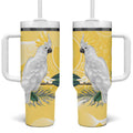 Australia Cacatua Galerita Tumbler With Handle Sulphur-Crested Cockatoo - Aboriginal Art