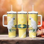 Australia Cacatua Galerita Tumbler With Handle Sulphur-Crested Cockatoo - Aboriginal Art